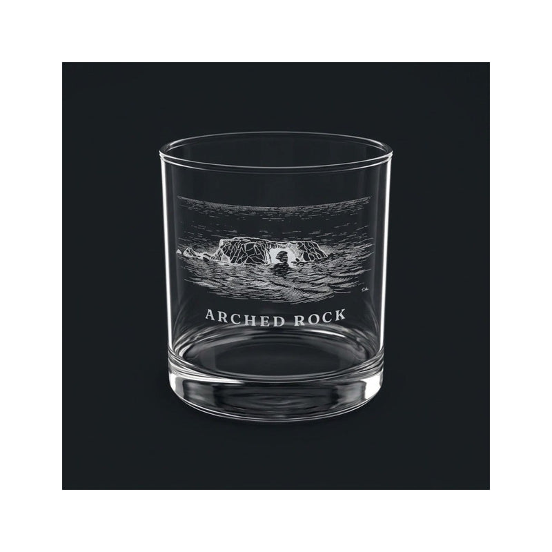 Arched Rock engraved rocks glass