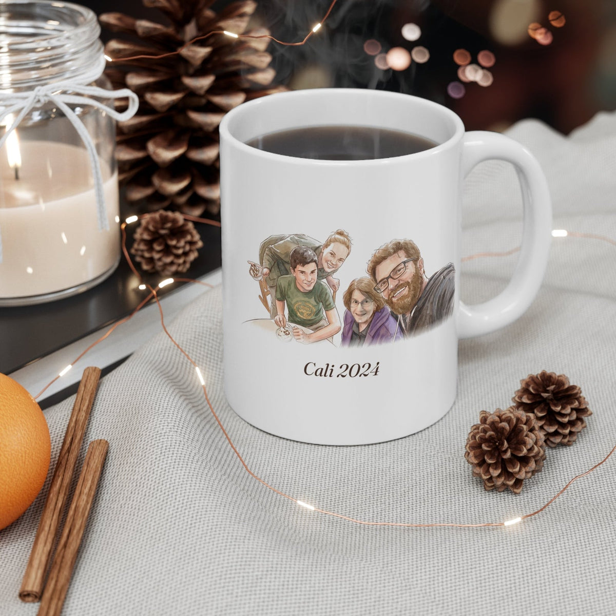 Custom Art mug example, other side of the 11 oz mug
