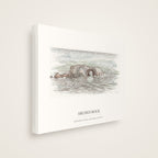 Arched Rock canvas seen from the side, showing the 1.25 inch deep gallery wrap with white edges