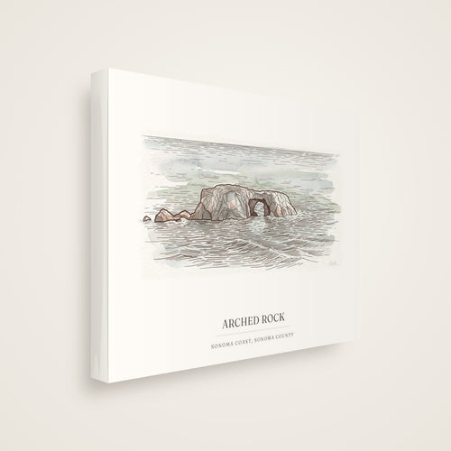 Arched Rock canvas seen from the side, showing the 1.25 inch deep gallery wrap with white edges