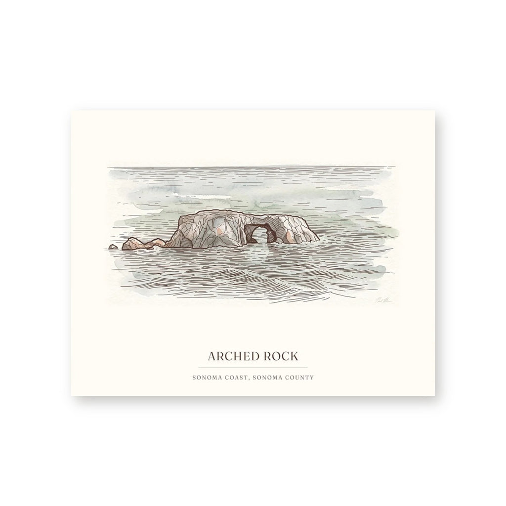 Arched Rock watercolor on a gallery-wrapped canvas