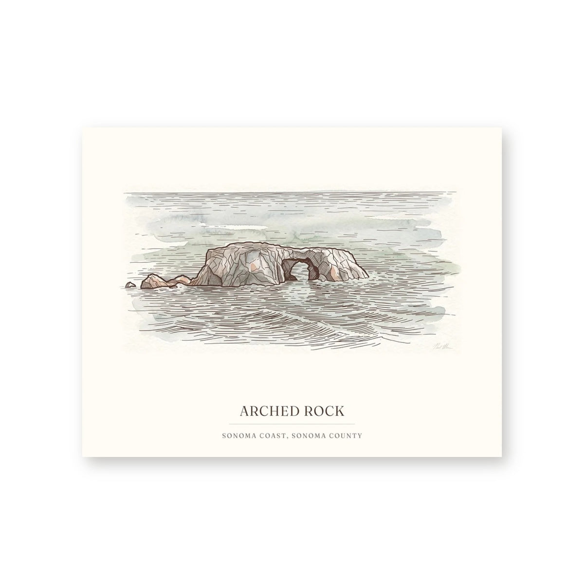 Arched Rock watercolor on a gallery-wrapped canvas
