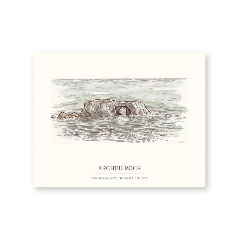 Arched Rock watercolor on a gallery-wrapped canvas