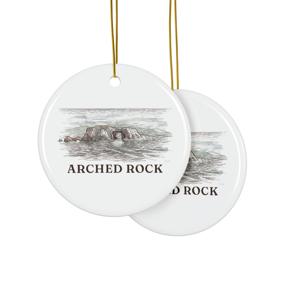 Arched Rock ornament, printed the same on both sides
