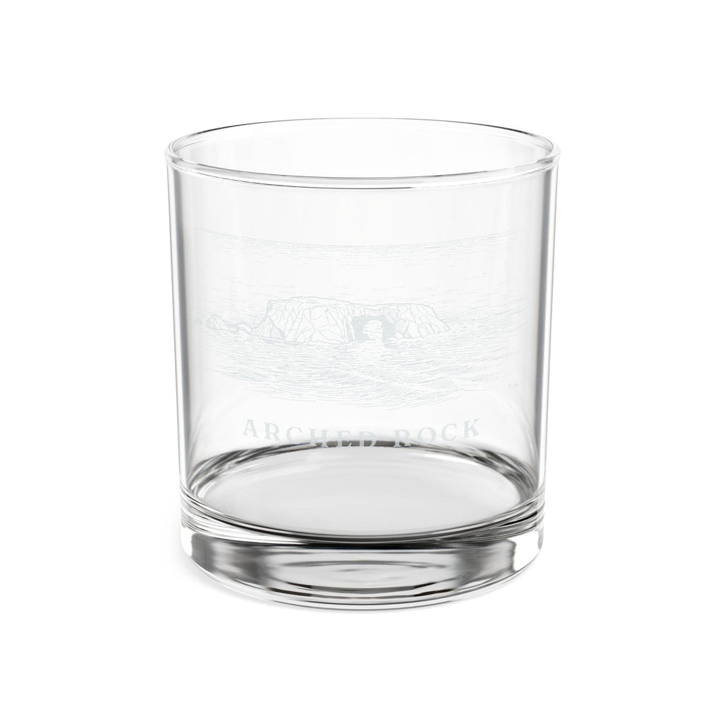 Engraved rocks glass with Arched Rock and the words ARCHED ROCK, front view
