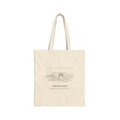 Natural cotton canvas tote bag with an ink drawing of Arched Rock off the Sonoma Coast