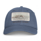 Blue Jean washed cap with the Arched Rock watercolor panel and SONOMA COAST