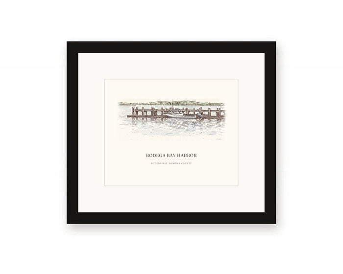 Bodega Bay Harbor Framed Print