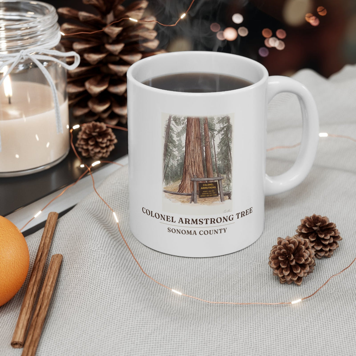 Colonel Armstrong Tree mug, printed the same on both sides