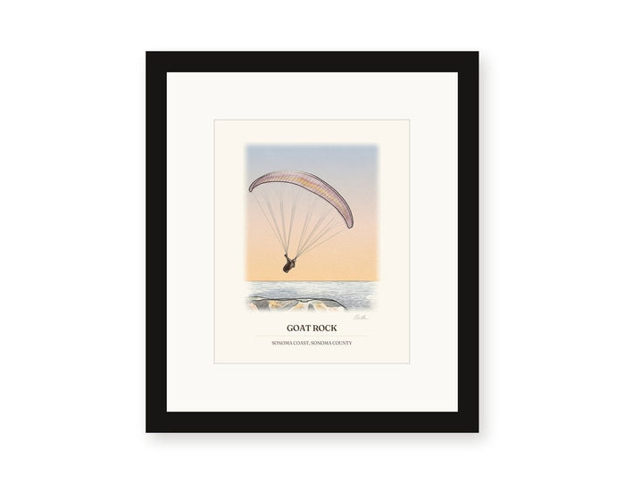Paraglider over Goat Rock Framed Print