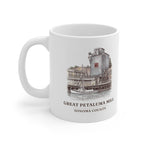 Great Petaluma Mill watercolor mug, 11 oz, with the place name and Sonoma County under the picture