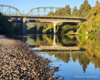 The photograph of the Guerneville Bridge over the Russian River that the drawing was made from, taken on location