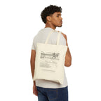 Guerneville Bridge tote bag carried over the shoulder
