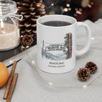 Monte Rio sign mug on a holiday coffee table