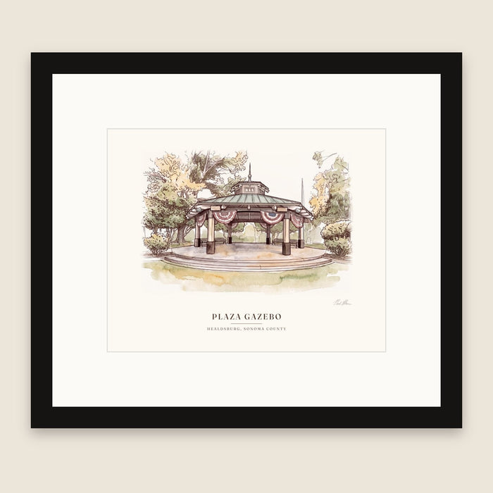 Plaza Gazebo Framed Print