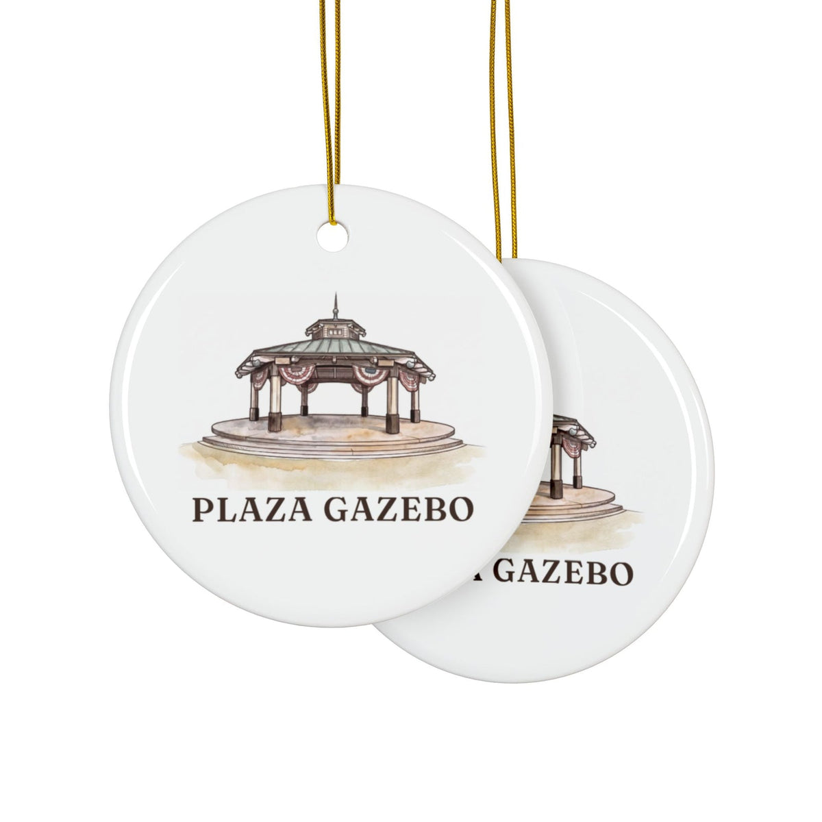 Plaza Gazebo ornament, printed the same on both sides