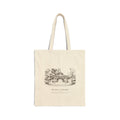 Natural canvas tote with the Healdsburg Plaza gazebo ink drawing