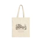 Natural canvas tote with the Healdsburg Plaza gazebo ink drawing