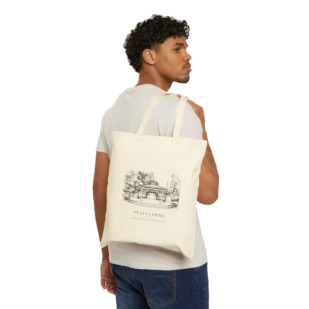 Plaza Gazebo tote carried on the shoulder