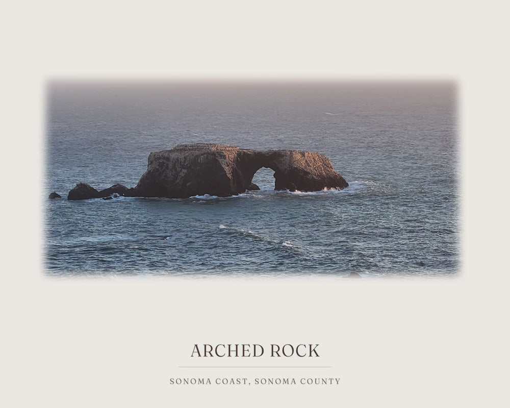 Arched Rock, from the photograph taken on location to the ink line work to the watercolor print