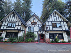 The photograph of the Tudor lodge in Rio Nido, Russian River that the drawing was made from, taken on location
