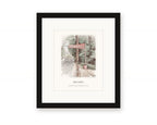Framed watercolor print of the Rio Nido sign on River Road, Russian River, with a white mat in a black frame