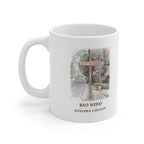 Rio Nido Sign watercolor mug, 11 oz, with the place name and Sonoma County under the picture