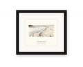 Framed watercolor print of the mouth of Salmon Creek at Salmon Creek Beach, with a white mat in a black frame