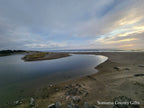The photograph of the mouth of Salmon Creek at Salmon Creek Beach that the drawing was made from, taken on location