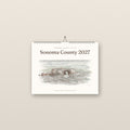 Sonoma County 2027 wall calendar cover with Arched Rock in watercolor