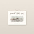 Sonoma County 2027 wall calendar cover with Arched Rock in watercolor