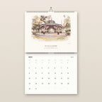 May: the Plaza Gazebo in Healdsburg, above the May 2027 date grid