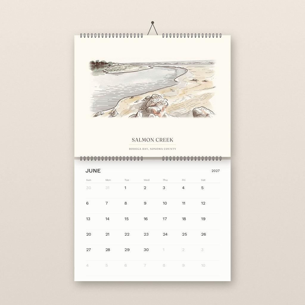 June: Salmon Creek, above the June 2027 date grid