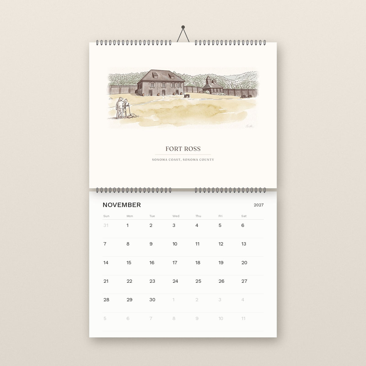 November: Fort Ross, above the November 2027 date grid