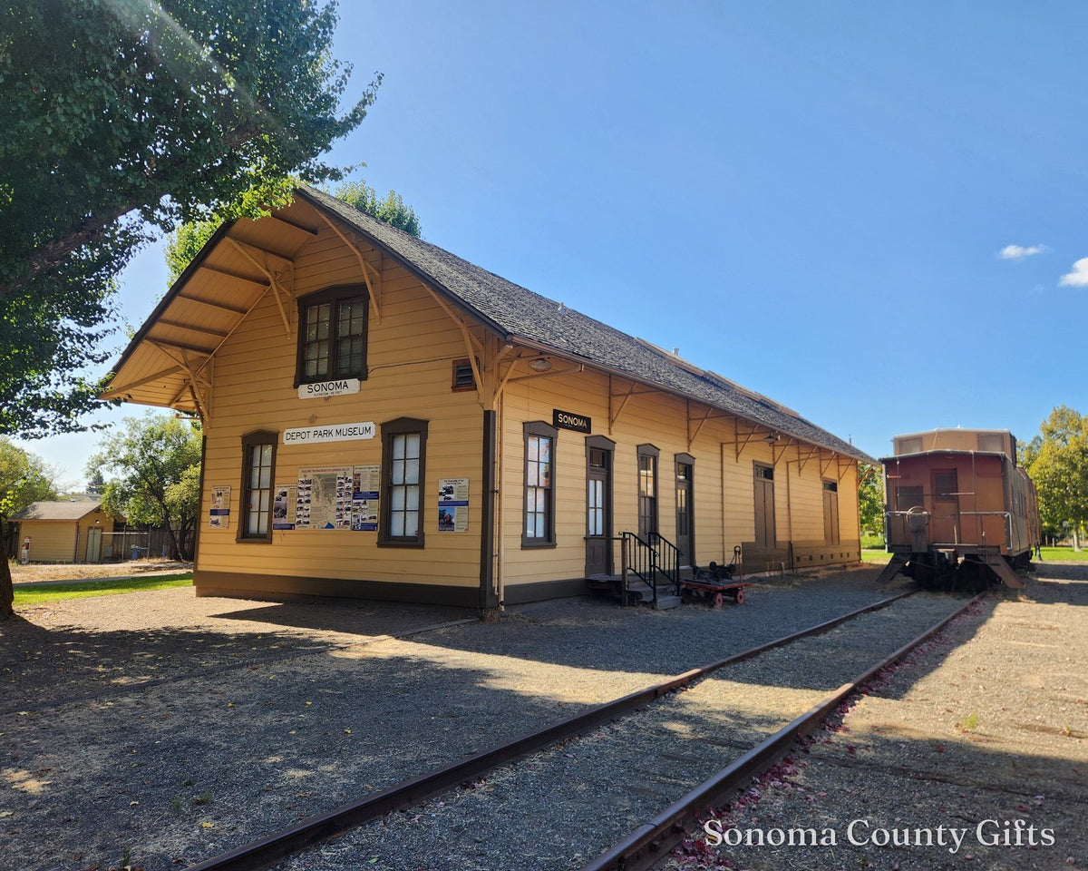 The photograph of Sonoma Depot in Sonoma that the print was made from, taken on location