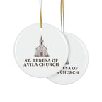 St. Teresa of Avila Church ornament, printed the same on both sides
