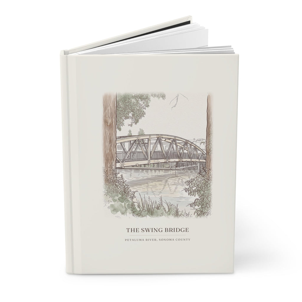 Swing bridge journal standing partly open