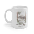 Swing Bridge watercolor mug, 11 oz, with the place name and Sonoma County under the picture
