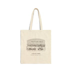 Natural cotton canvas tote bag with an ink drawing of the general store on Highway 1 in Valley Ford